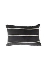 14" x 9" Cotton Velvet Lumbar Pillow with Appliqued Stripes DF5510