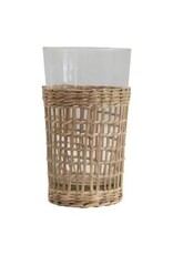 Drinking Glass W/ Woven Seagrass Sleeve DF3061