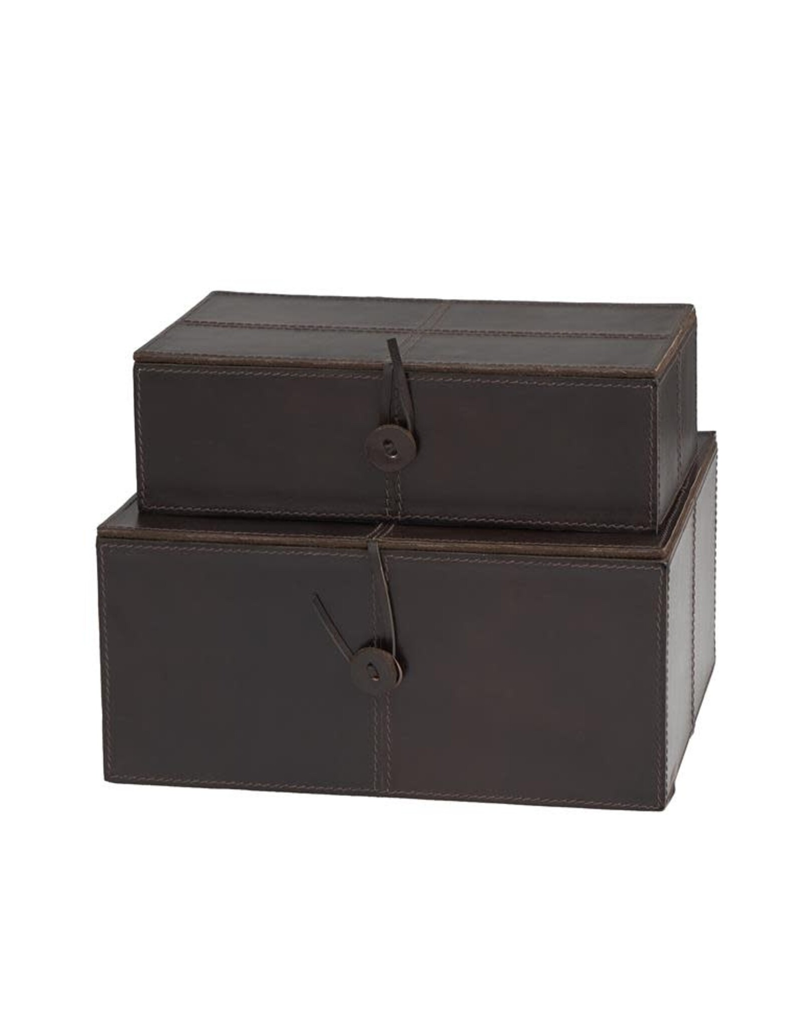 Leather Rectangular Box DK Brown 31687