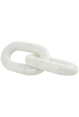 Marble Oval Chain   WHITE 9"W, 2"H 33122