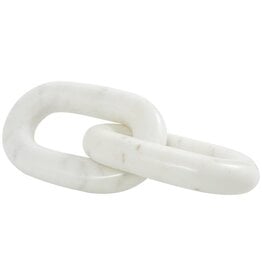 Marble Oval Chain   WHITE 9"W, 2"H 33122