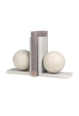 Marble Ball Bookends Gray Brown 6"W x 7"H EACH 33140