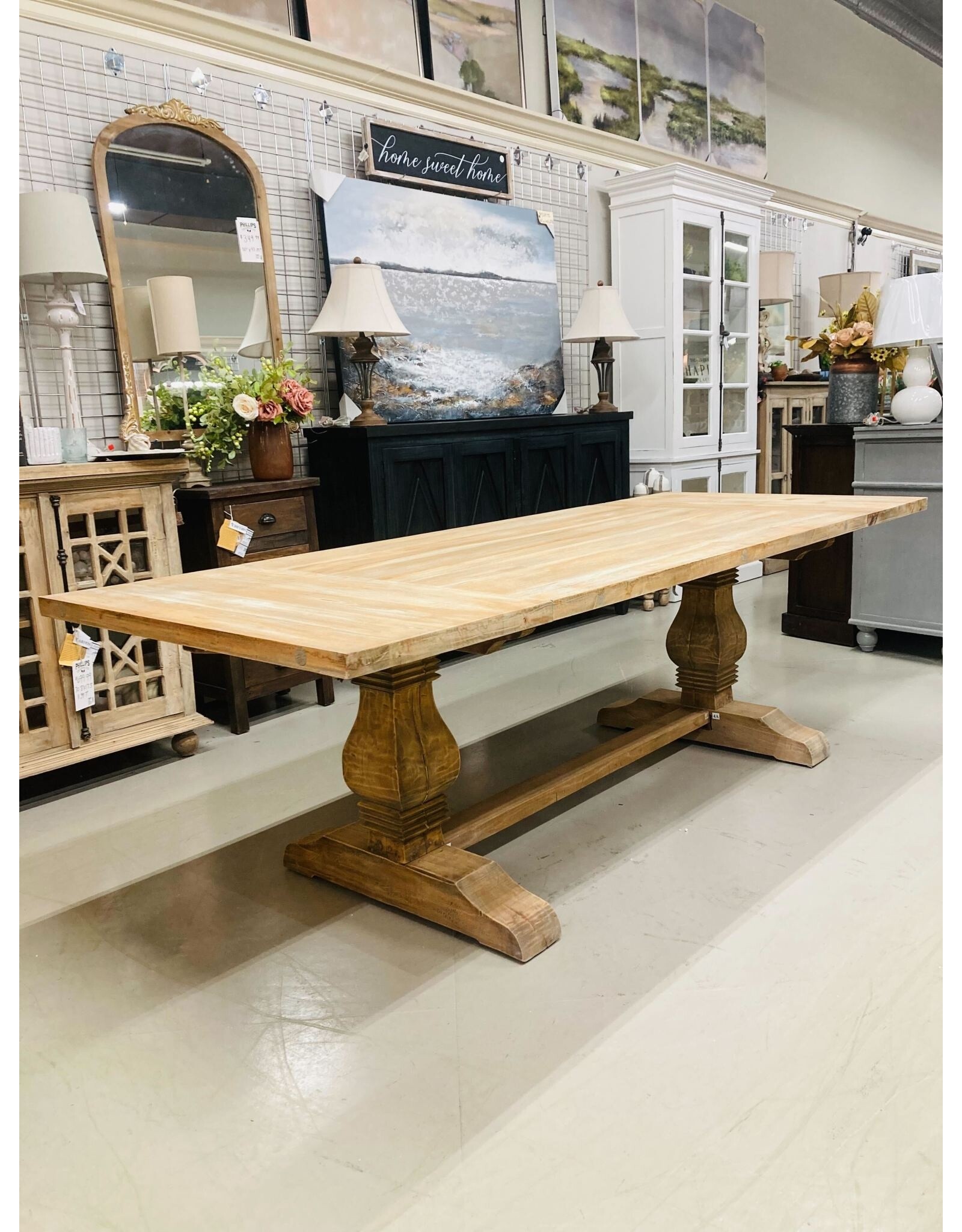 TAB3303 Trestle Dining Table 96.4x39.3x30.7