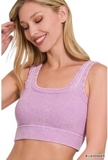 Washed Ribbed SQ Neck Tank Top NTW-6140