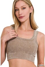 Washed Ribbed SQ Neck Tank Top NTW-6140