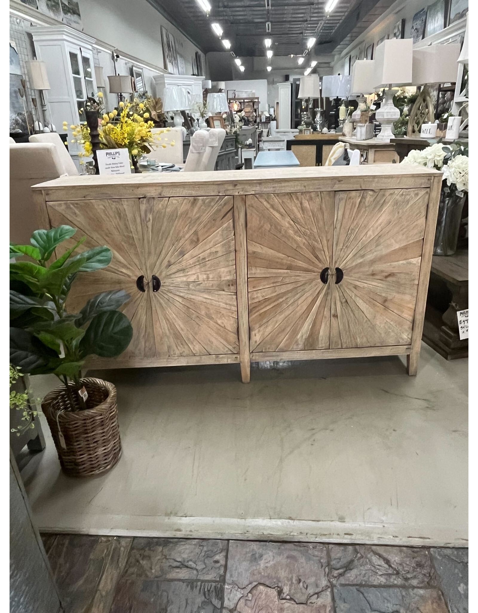 CAB290 Starburst Double Bay Credenza 66.5x15x38.6