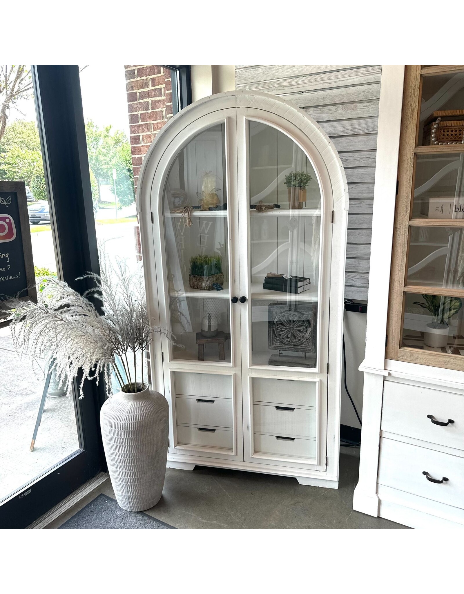 VIT 95 Julia Curved 6 drw Hutch 38 × 14 × 74 in