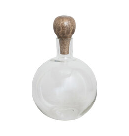 Glass Decanter with Mango Wood Stopper DF5049