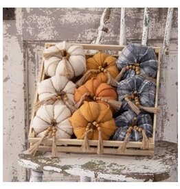 Fabric Pumpkin with Bead Tassel 6FA1833