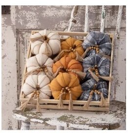 Fabric Pumpkin with Bead Tassel 6FA1833