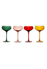 4-1/4" Round x 6-3/4"H 8 oz. Stemmed Champagne 4 Colors Each  XS2248A