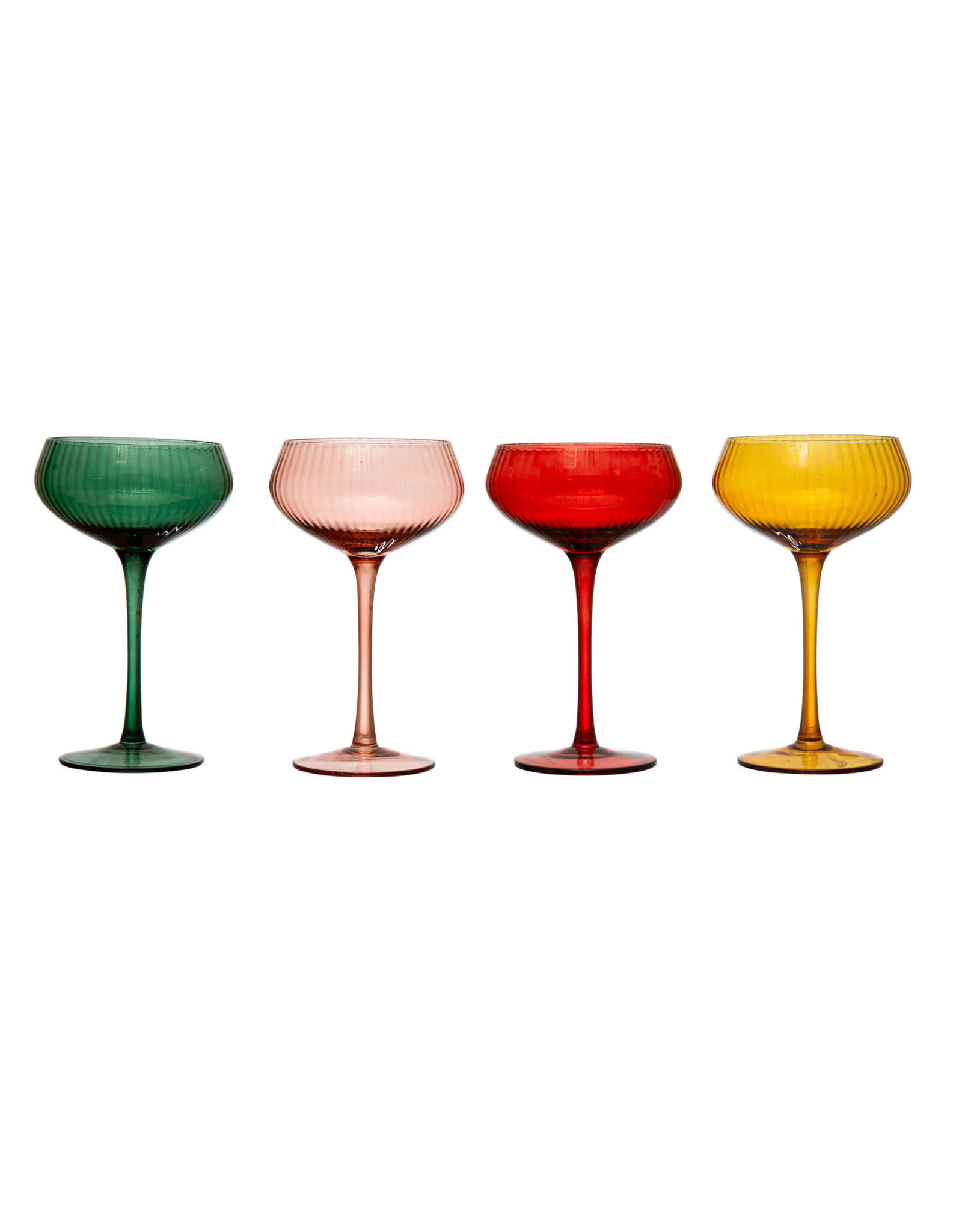 4-1/4" Round x 6-3/4"H 8 oz. Stemmed Champagne 4 Colors Each  XS2248A