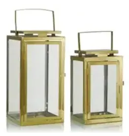 Polished Gold Steel Lantern A10091