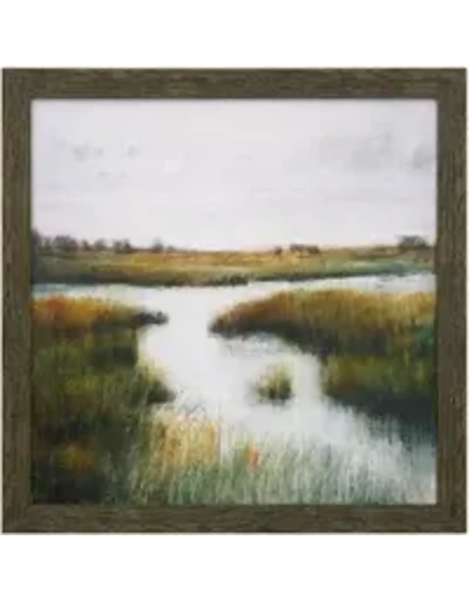 Misty Marshland Textured Framed Print 40 x40 WM23932