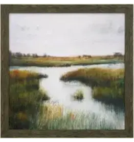 Misty Marshland Textured Framed Print 40 x40 WM23932