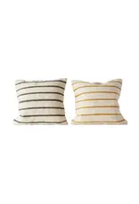 20" Square Wool Blend Woven Striped Pillow 2 colors EACH DA8148A