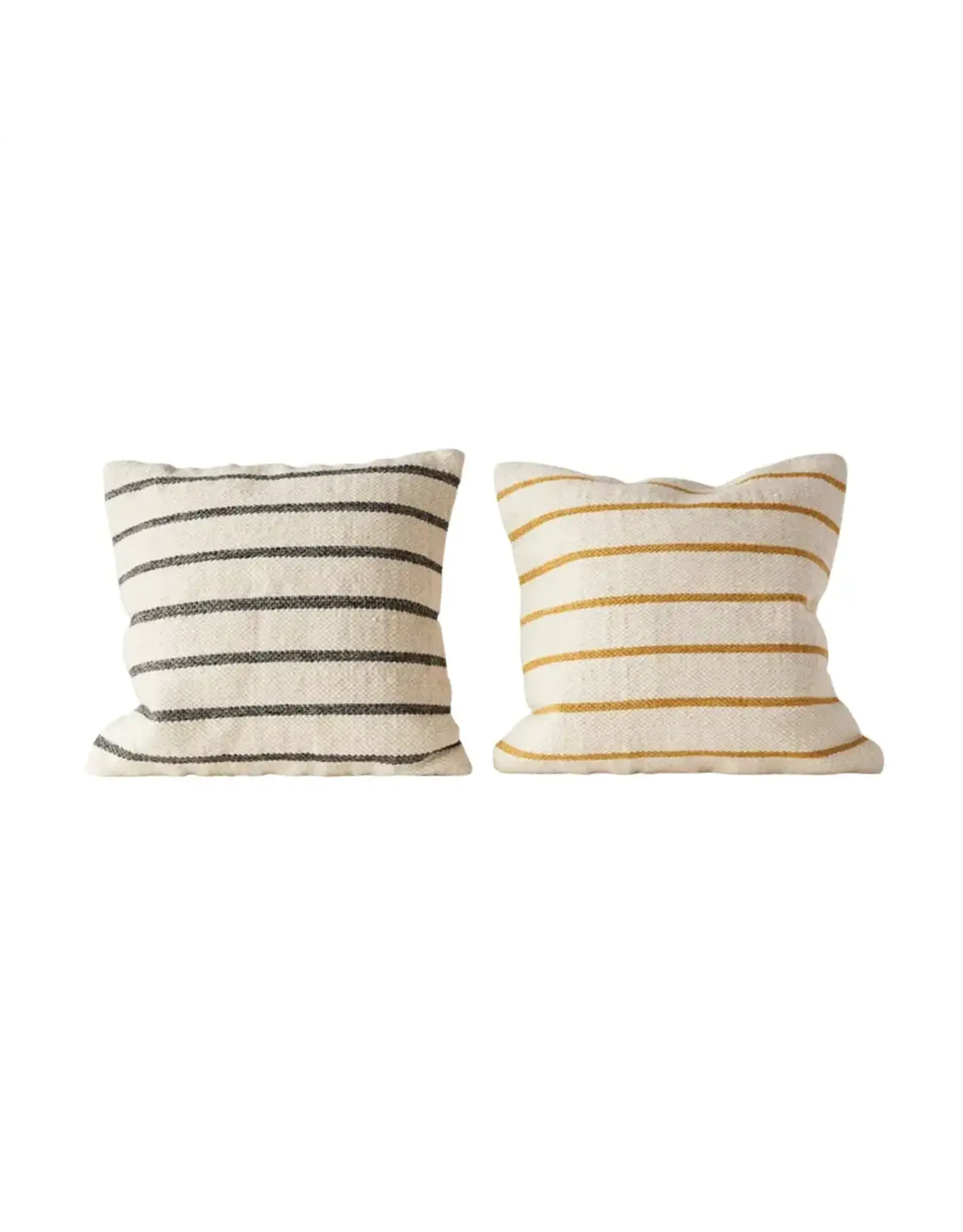 20" Square Wool Blend Woven Striped Pillow 2 colors EACH DA8148A