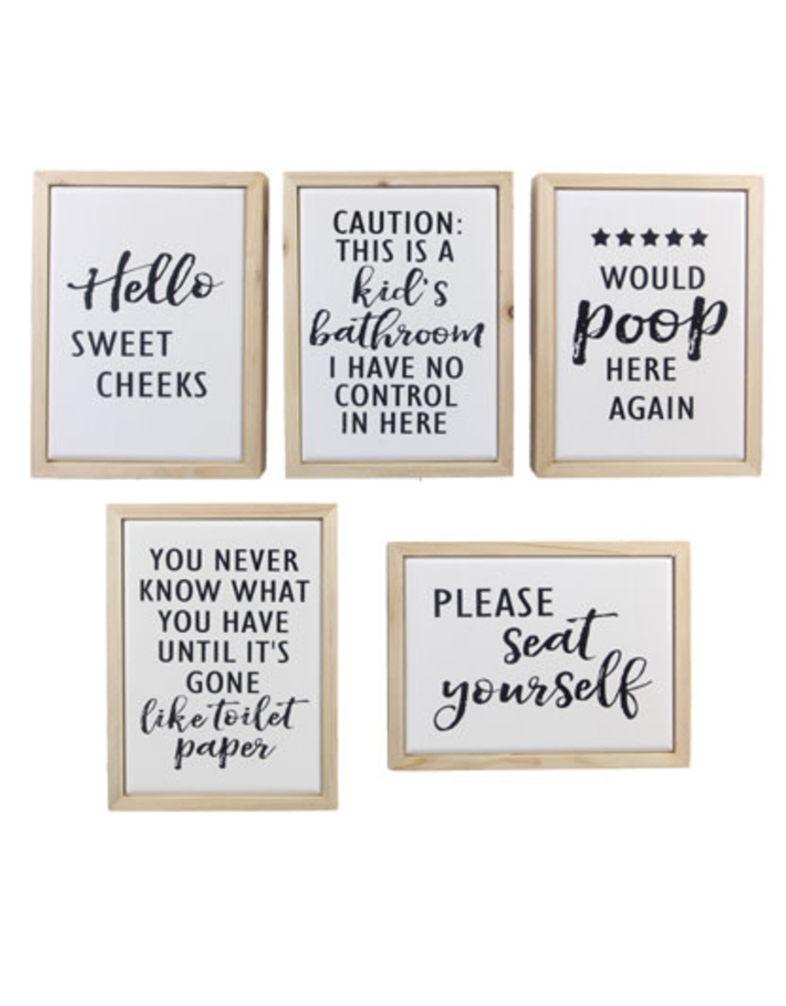 BATHROOM HUMOR SIGN, 5 styles, each 20568