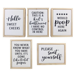 BATHROOM HUMOR SIGN, 5 styles, each 20568