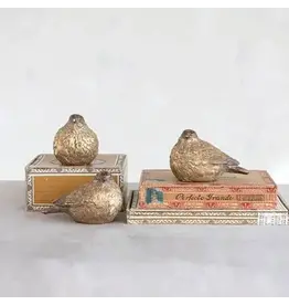 3-1/2"H Resin Bird, Distressed Gold Finish, 3 Styles EACH  XS2733A