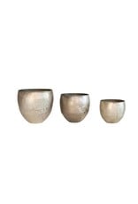 Metal Planter Distressed Pewter Finish DF8094