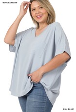 PLUS V-NECK DOLMAN SHORT SLEEVE TOP QT-2740x