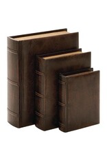 Wood Faux Leather Book Box 55701