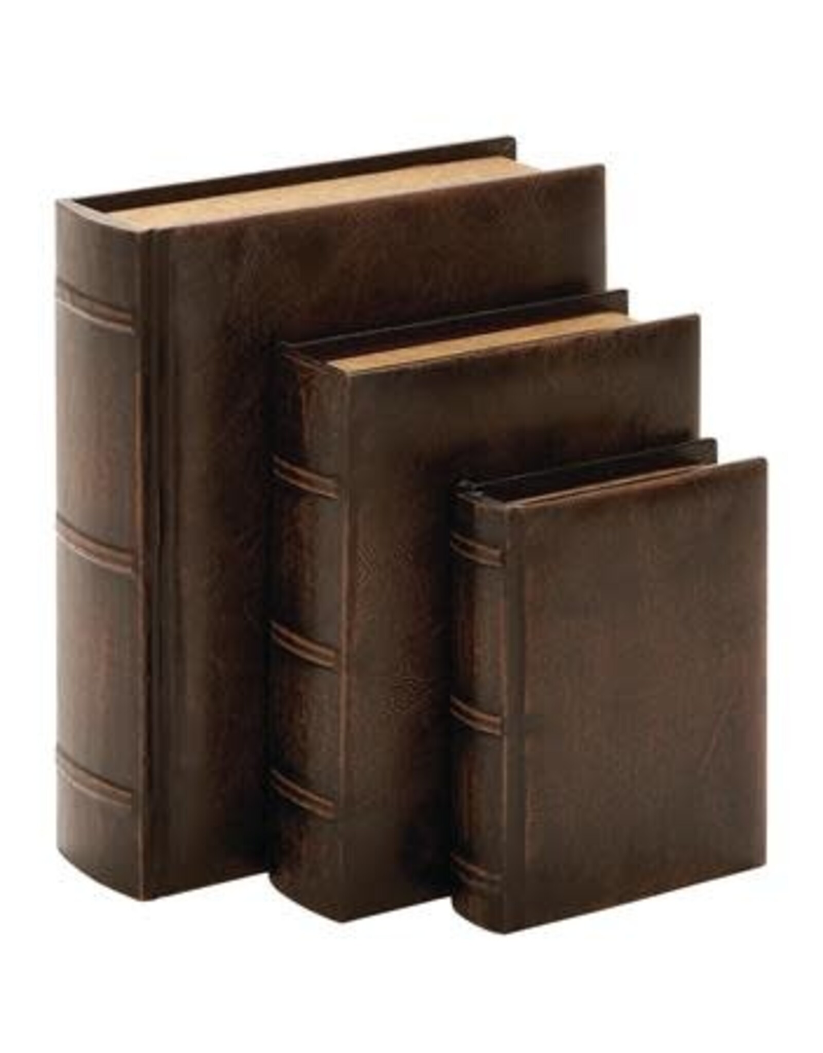 Wood Faux Leather Book Box 55701