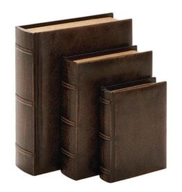 Wood Faux Leather Book Box 55701