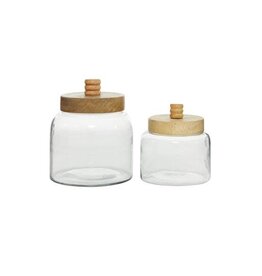 Glass Wood Jar 94966