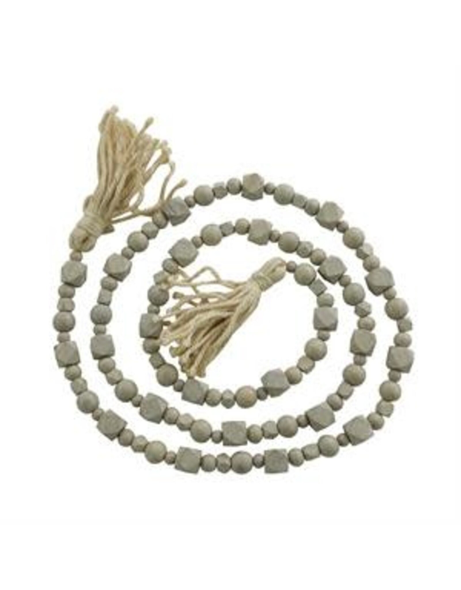 WOOD BEAD GARLAND GRY 89645