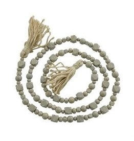 WOOD BEAD GARLAND GRY 89645