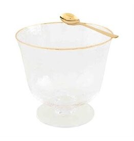 Gold Edge Pedestal Bowl/Spoon Set 46000324