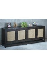 CAB347 Rattan Sideboard 4Handwoven Rattan dr 83.1x18.1x31.8"H