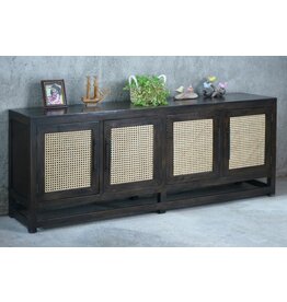 CAB347 Rattan Sideboard 4Handwoven Rattan dr 83.1x18.1x31.8"H