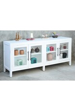 CAB359 Glazed Credenza 4GD w/Bar Handles 79.8x18.1x33.8"H