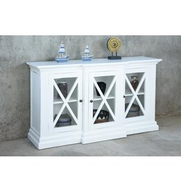 CAB369 X Glazed Credenza 3GD w/X Panel detail 66.5x18.5x38.2"H