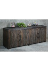 CAB378 Natural Sideboard 4 Doors Bar Handles 79.1x20.1x31.1"H