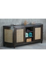 CAB506 St Barts Credenza 4Rattan dr 3Shelv 78x18.8x35.3"H