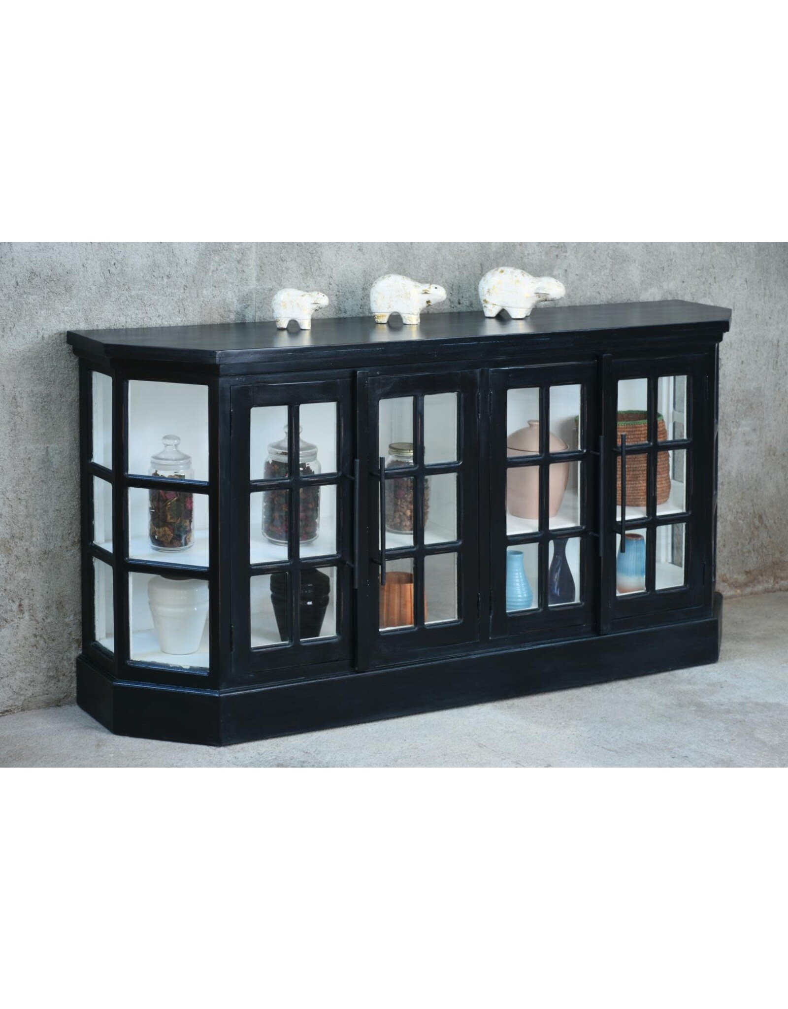 CAB930 Glazed Display Crednza 4GD Bar Handles 70.8x15.7x35.3"H