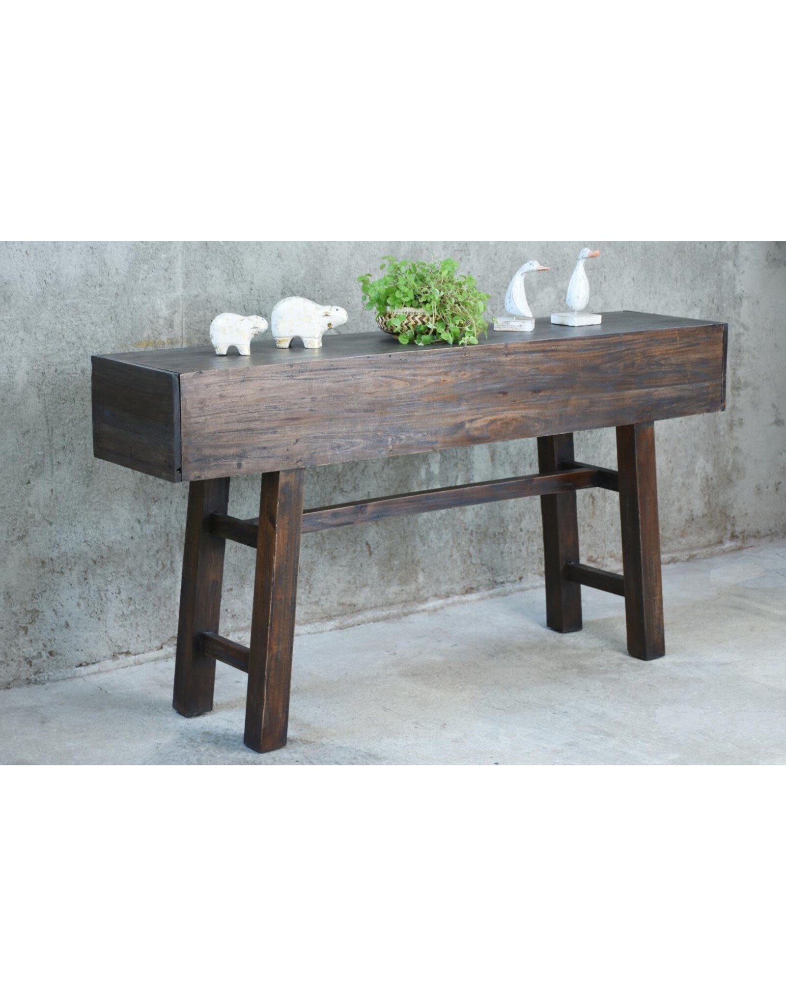 TAB271 Early American Console w/ 2Strg drws 68.1x15.3x35"H