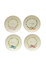 Stoneware Plate with Holiday Motif XS0591A
