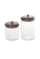 Wood Glass Jar 81252