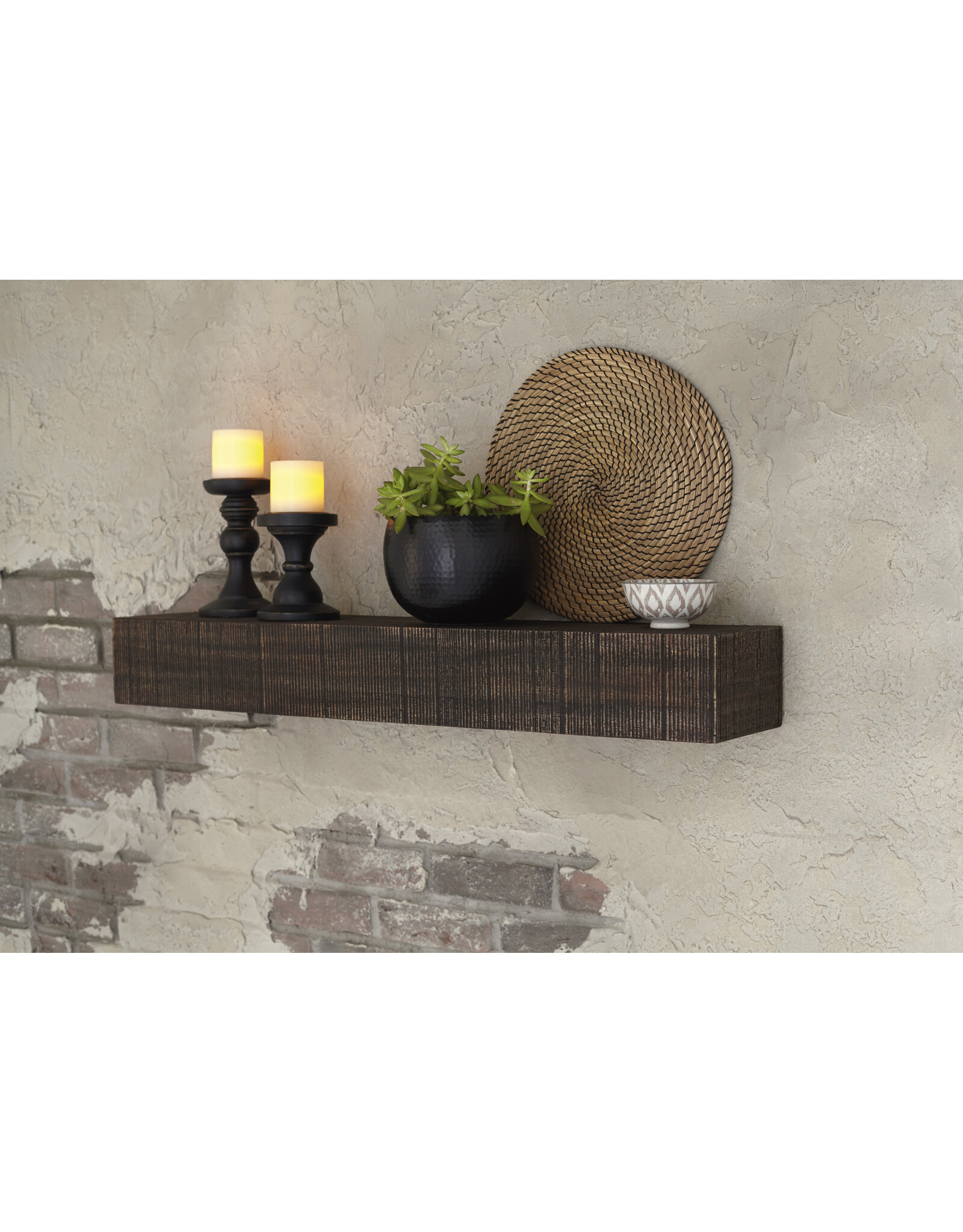 Wall Shelf, Dk. Brown, 38" W x 8" D x 5" H, Camron