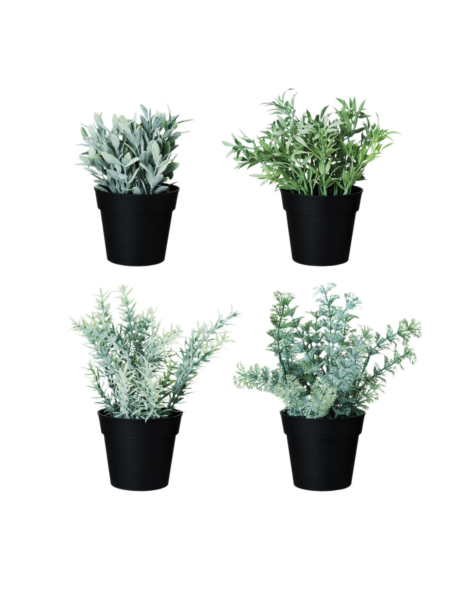 Faux Herbs in Plastic Pots, 4 Styles Each DF8424A