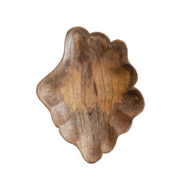 Carved Mango Wood Scalloped Bowl DF8545