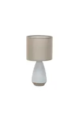 Coarse Stoneware Table Lamp w/ Linen Shade  5.75 x 10.75" DF8768