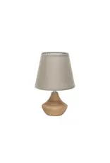 Eucalyptus Wood Table Lamp w/ Linen Shade 7" x 10.5" Df8769