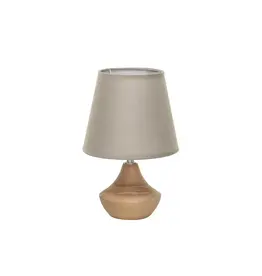 Eucalyptus Wood Table Lamp w/ Linen Shade 7" x 10.5" Df8769
