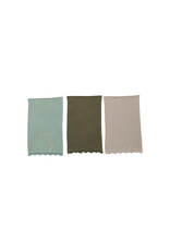 Cotton Waffle Weave Tea Towel w/ Crochet Lace Trim, 3 Colors EACH DF9087A
